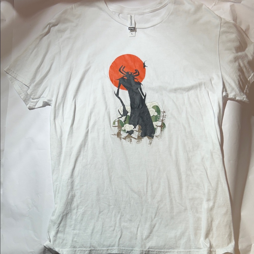 Samurai Jack vs Aku White Graphic T-Shirt
